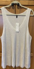 NWT Eileen Fisher Chalk Peruvian Organic Cotton/Tencel V Neck Shell 3X