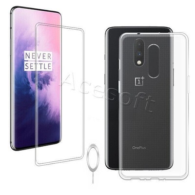 Anti-Scratch Tempered Glass Screen Protector TPU Case for 1+ OnePlus 7 Pro Phone