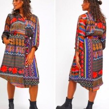 FARM RIO ANTHRO Pineapple Tropical Floral Button Belted Celia Dress NWT MEDIUM