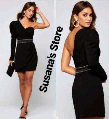 crepe one shoulder dress