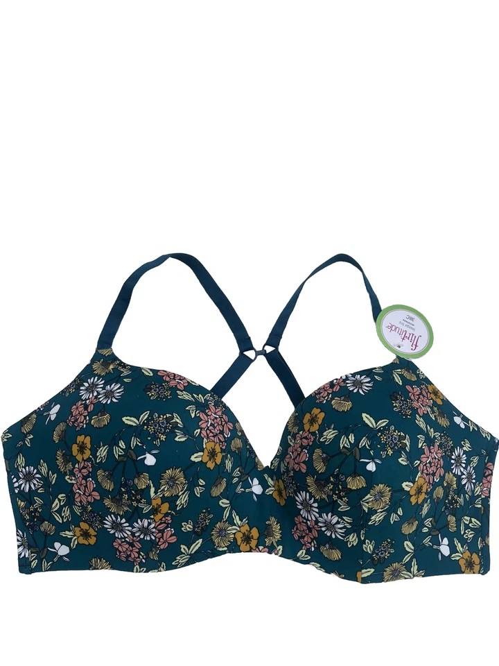 Sujetador inalámbrico Flirtitude verde azulado caramelo floral talla 38C Foto 4 de 4