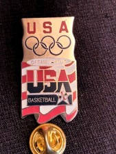 1996 Atlanta Olympic USA Olympic Basketball Dream Team - Flag Pin