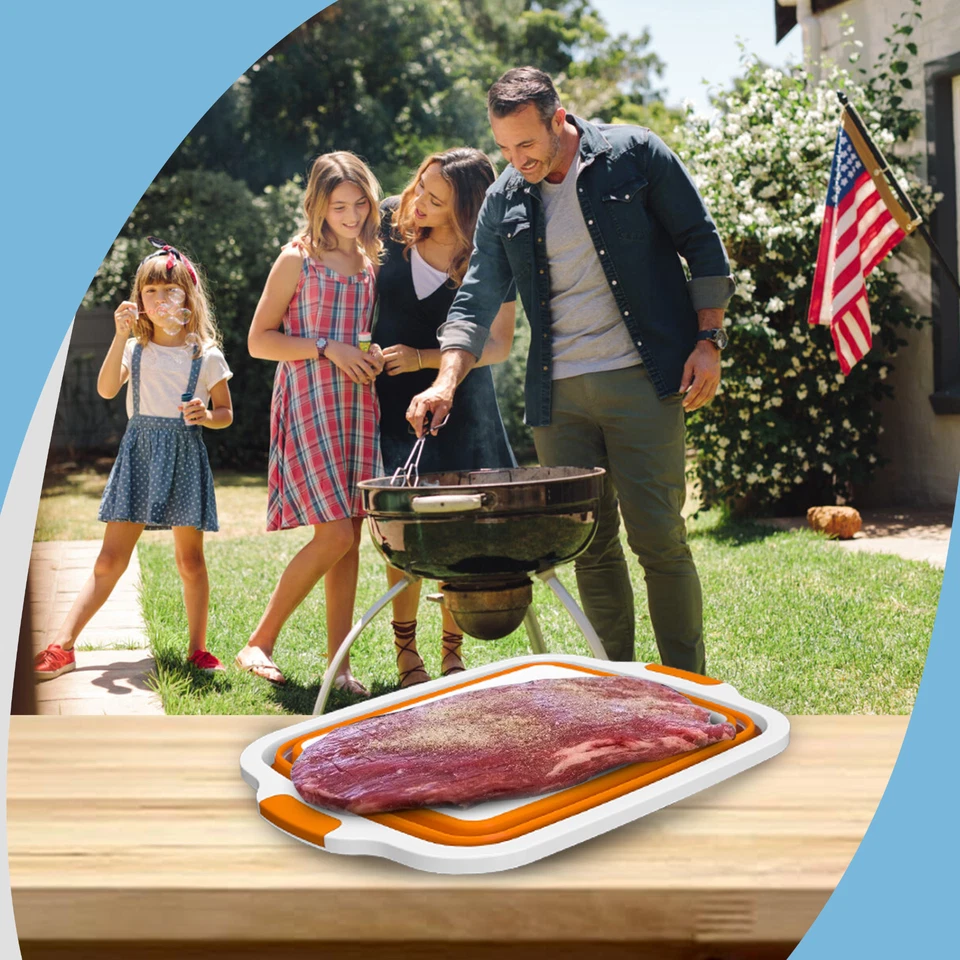 HAVENITY BBQ Prep Bab, Tabla de cortar multifuncional para camping de 16L y 8L con tapa Foto 2 de 4