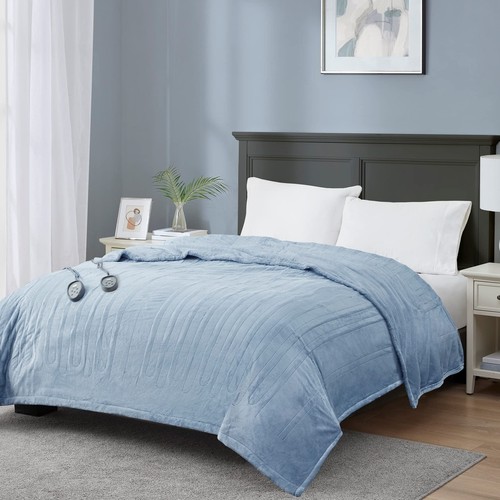 Electric Blanket Queen Size with Dual Control, Soft Fleece, Large Bed
