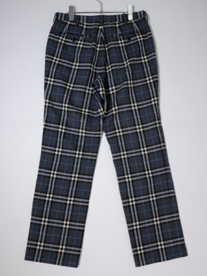 BURBERRY BLACK LABEL Pants Nova Check Wool Slacks Size-73 Men's