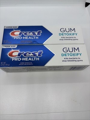 2 Crest Pro Health Toothpaste Gum Detoxify Deep Clean 4.8oz ea Tube 2028 NEW