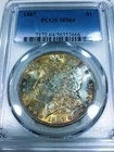 1887 Morgan Silver Dollar PCGS MS64 Beautiful Coin Nice Toning