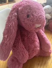 Rare And Retired Cerise Medium Bashful Bunny Jellycat In Lovely Condition 