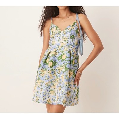 DREAM Sister Jane Floral Marigold Jacquard Mini Dress sz L yellow multi boho