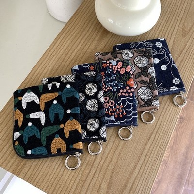 Women's Coin Purses Cotton Linen Wallets Lipstick Headphones Mini Storage Bags