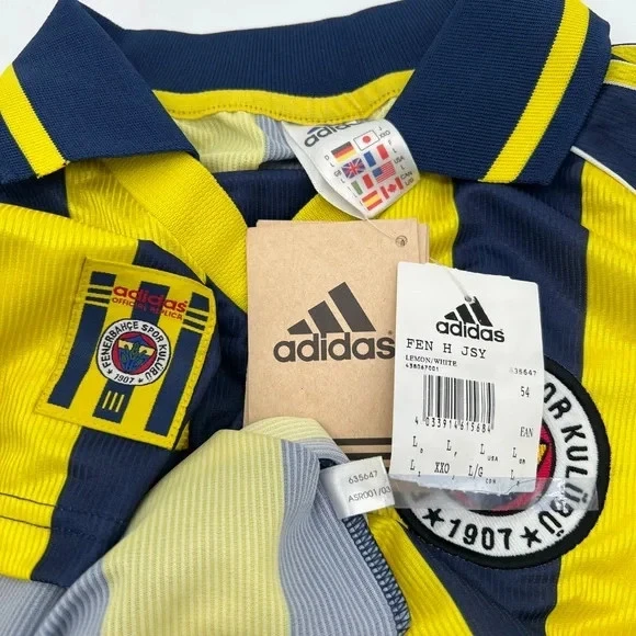Nueva Camiseta de Fútbol Fenerbahce 1999/2000 Casa ORIGINAL Adidas De Colección Rara (L) Foto 4 de 4