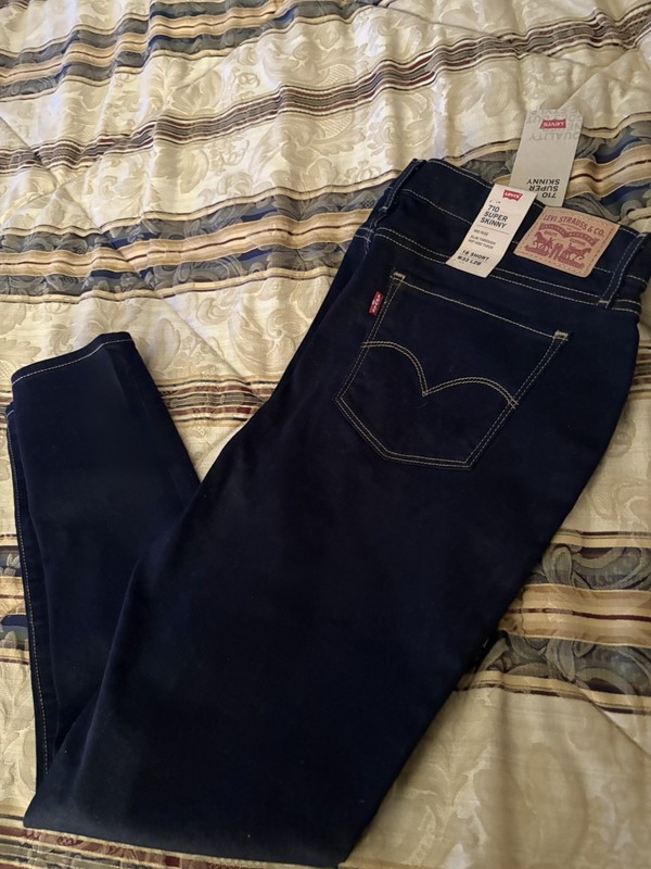 NWT Levi's Women's Blue 710 MID-Rise Super Skinny Jeans Pants Plus Size 16Short