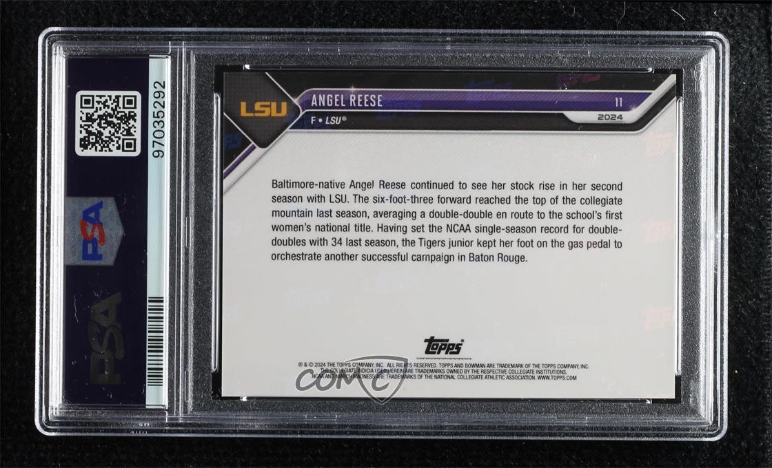 2023-24 Bowman U Now NCAA March Madness Online Exclusive Angel Reese PSA 10 0vd2 view 2