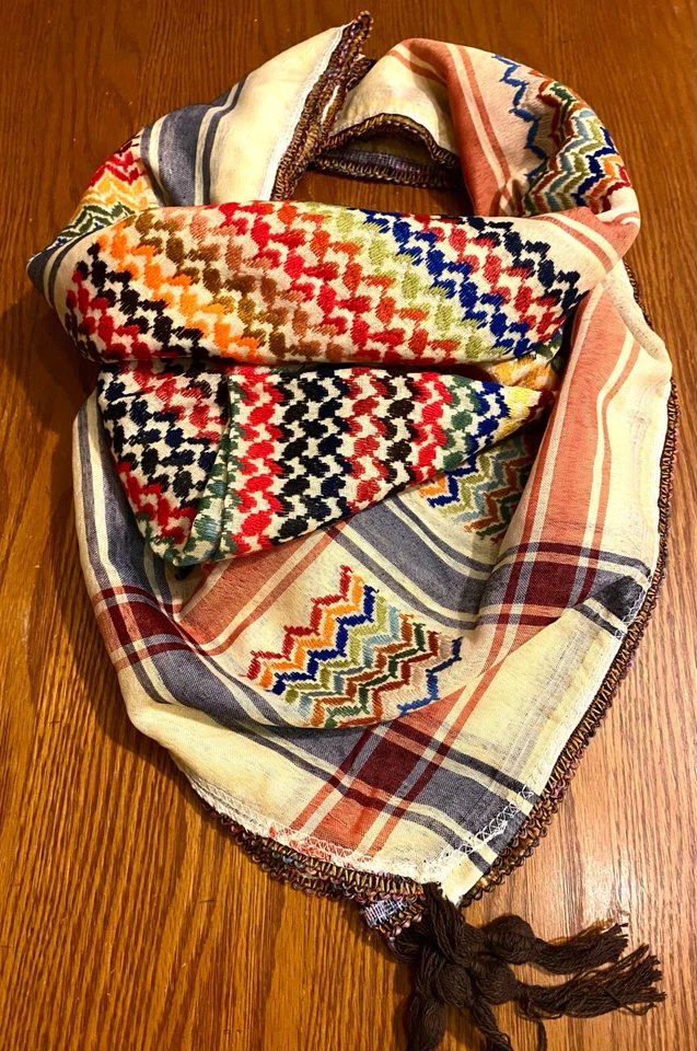 Kuffyeih Arco Iris Amarillo Palestina Bufanda keffyeih Único Árabe Cara Cubierta Prendas para la cabeza Foto 2 de 3