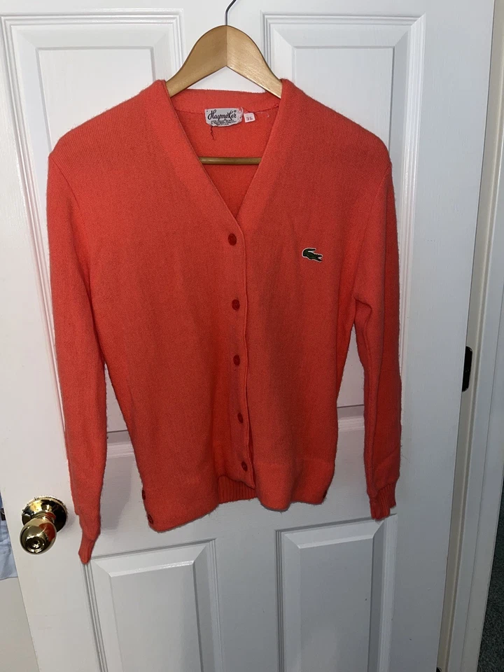 HAYMAKER LACOSTE Vintage Women’s Red Button Down Cardigan Size 36 Medium Vintage - Image 4 of 4