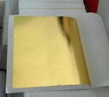 10 SHEETS GOLD LEAF SHEET 24K PURE 99.99 GOLD THAI GILDING FOIL - 1.5"