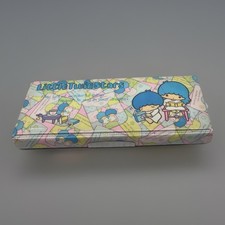 RARE Vtg Little Twin Stars pencil case Sanrio 1976 Puffy Pastel Kiki Lala Japan