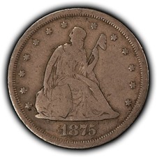 1875-S 20c Twenty Cent Piece - Fine - SKU-Y6654