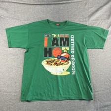 Yalex Gold Shirt Mens XL Green Graphic Novelty T-Shirt Tee Funny Bicol Casual