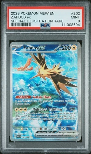 2023 POKEMON MEW EN-151 SPECIAL ILLUSTRATION RARE #202 ZAPDOS EX PSA 9