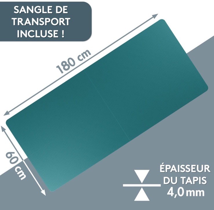 Tapis de yoga turquoise antidérapant à texture haute adhérence - 4