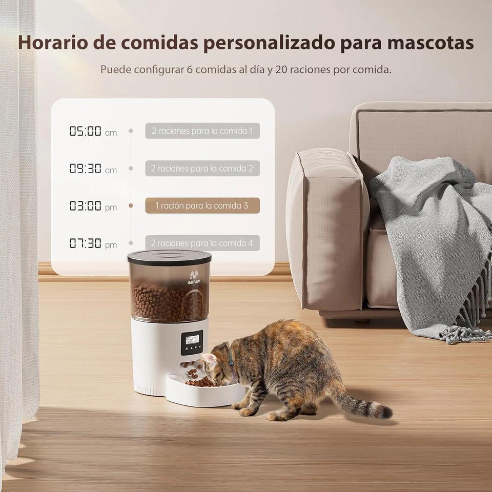 Katzenfutterautomat Acrylnitril-butadien-styrol programmierbar 3L Timer - Bild 4 von 4