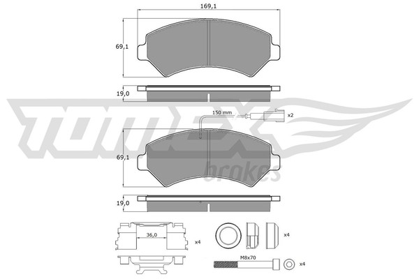 Tomex Brakes BremsbelÄGe Bremsbelagsatz Vorne Fiat Ducato Peugeot Boxer CitroËN-image