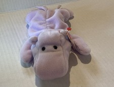 TY Beanie Baby Retired-   Happy The Hippo  MWMT Birthday 2/25/94-Tush Tag Error-