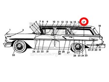 1958 Chevy 4-door Wagon Rear Quarter Upper Fin Molding Trim Left Nos 3759693