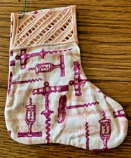 For the Wine Lover  Mini Christmas Stocking Gift Card Holder 5 1/2" X 4 1/4"