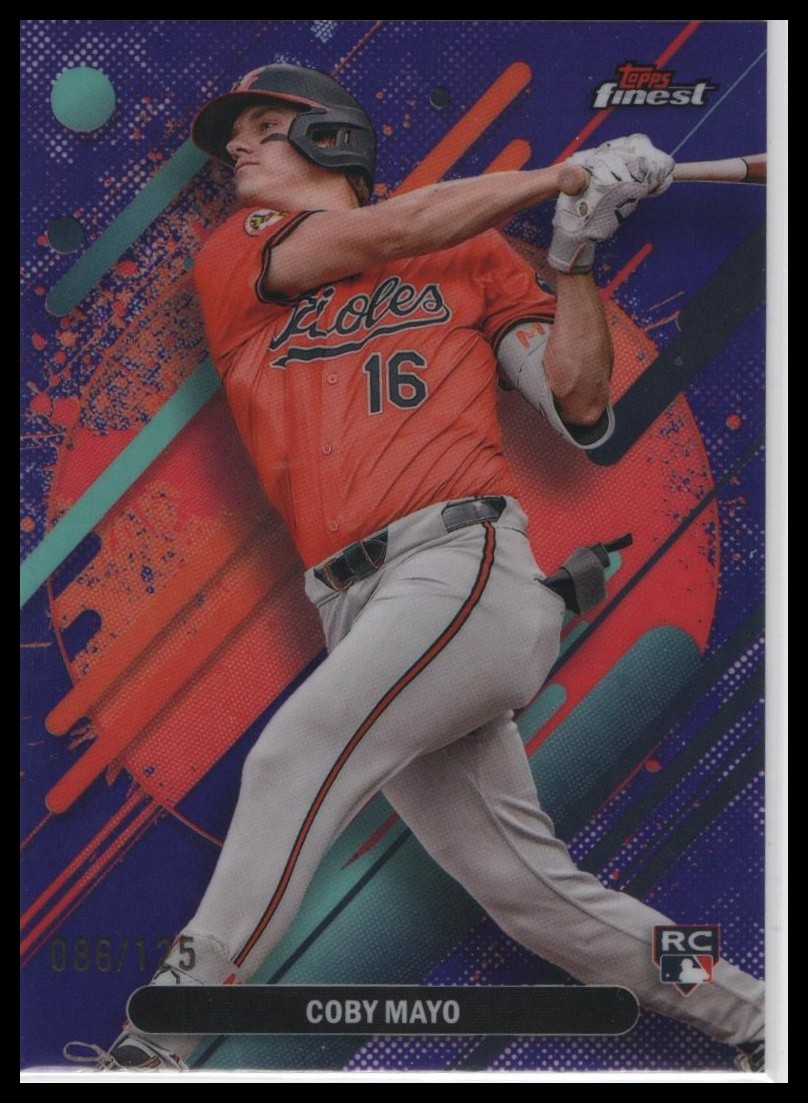 2025 Topps Finest Coby Mayo Rookie Purple Rare /125 #255 Kansas City Chiefs