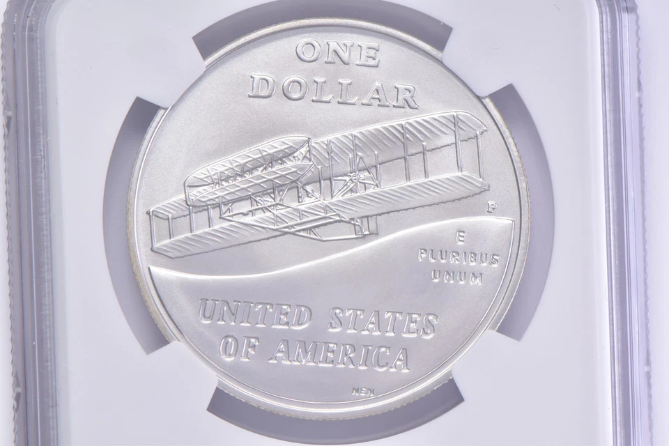 MS70 2003-P First Flight Commemorative Silver Dollar $1 NGC Brown Lbl *6479 - Image 4 of 4