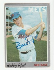 Bobby Pfeil Signed 1970 Topps Card #99 Auto New York Mets Autograph Rookie COA. rookie card picture