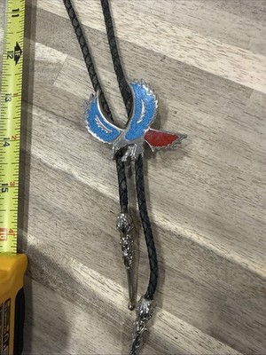 Bolo Tie Southwestern Turquoise Eagle Native American Made Sterling SilverIn USA