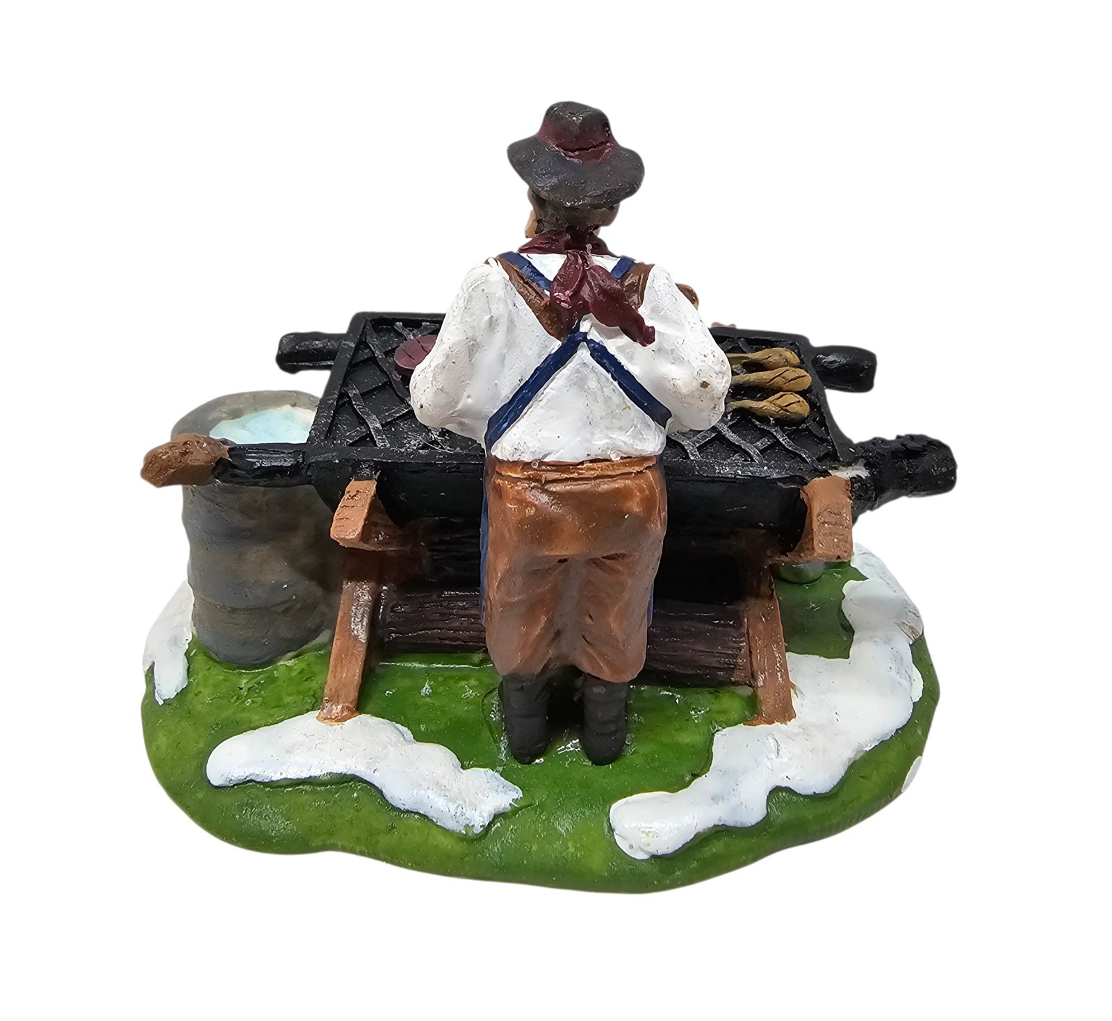 Holiday Time Bar Grill- Christmas Village Figurine BBQ Man Grilling