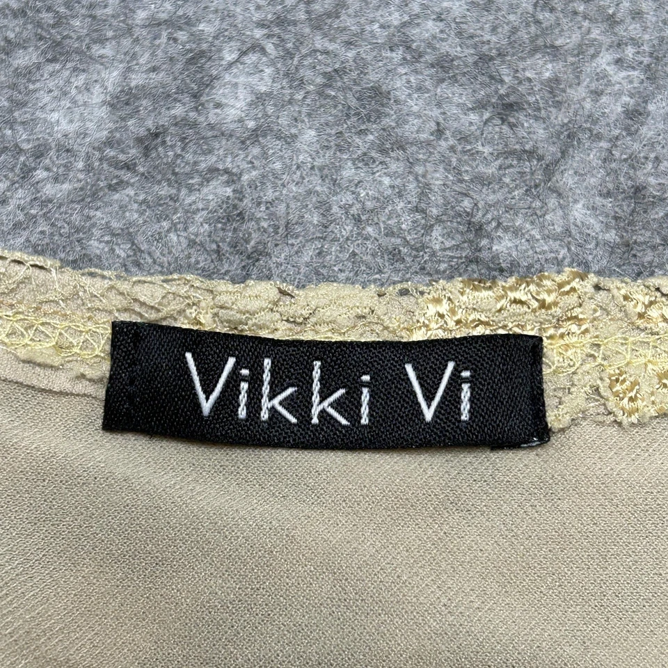 Vikki Vi Майка женщин 3 X золото бежевый кружевной оверлей блузка свет классический США - Изображение 2 из 4