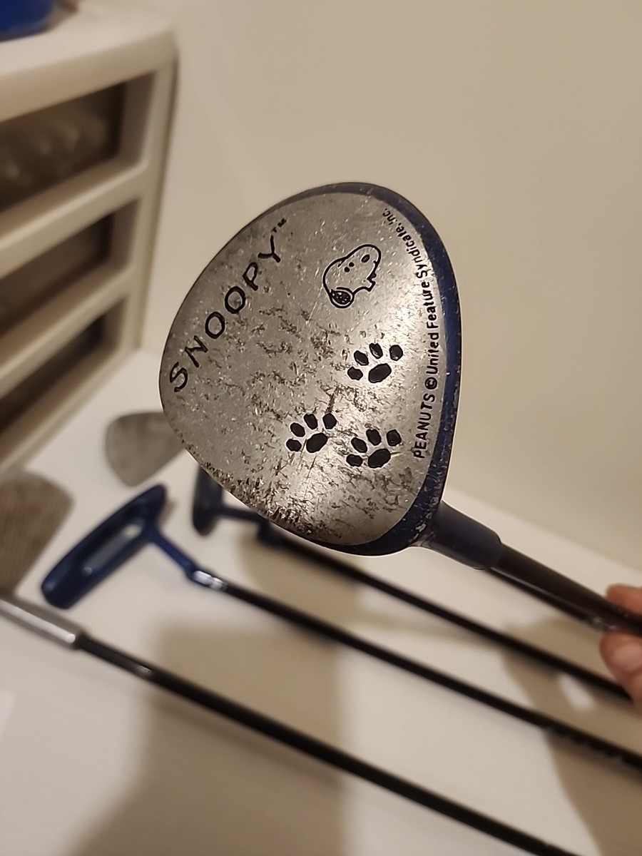 Vintage Snoopy Junior Golf 5 Club Set Driver, Wedge,Putter+ with