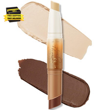 2 in 1 Cream Bronzer and Highlighter Stick,Non-Greasy  Non-Drying Contour Penci
