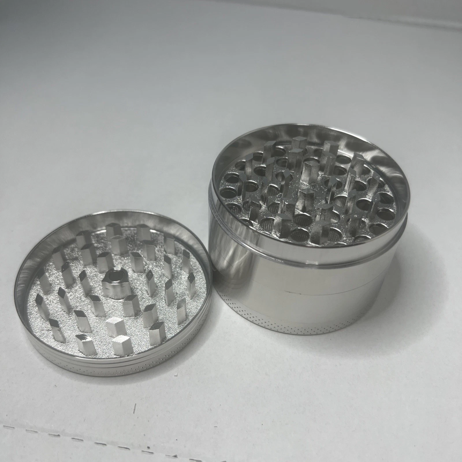 Gunmetal Aluminum Spice Grinder 2 5 Inch (Silver) 3 PCS Metal Herb Grinder