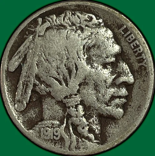 1919 Buffalo Nickel Very Fine VF Coin #34675