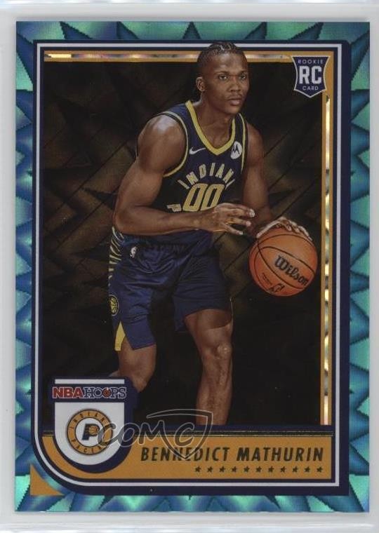 2022-23 Panini NBA Hoops Rookies Teal Explosion Bennedict Mathurin #236 2a5