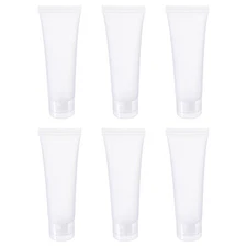 50ml Squeeze Tube, 6 Pack Empty Cosmetic Tubes Plastic Translucent Frosted