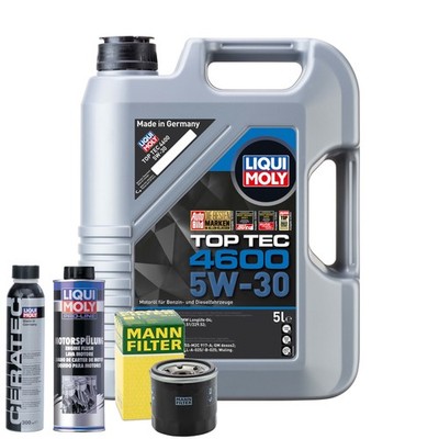 Motoröl 5W30 LIQUI MOLY Top Tec 4600 5L +MANN Ölfilter +Spülung +Cera Tec