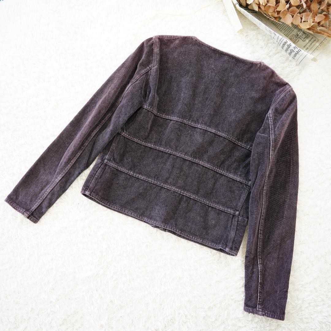 USED [GOOD CONDITION] CHANEL COCO MARK BUTTON VEL… - image 2