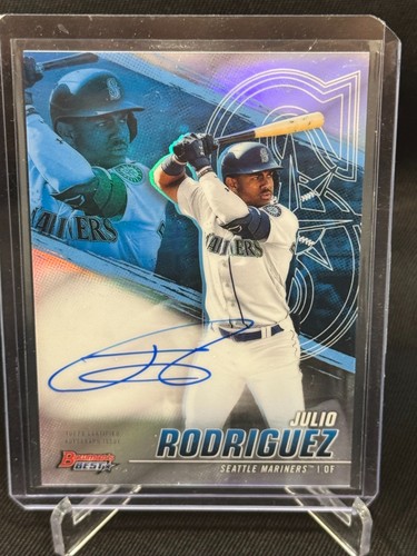 2021 Bowman’s Best JULIO RODRIGUEZ REFRACTOR On Card Auto Mariners RC SP