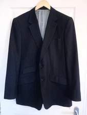 Marks Spencer Blazer/Jacket/Sports Mens 42 M 100% Wool Alfred Brown Navy Blue