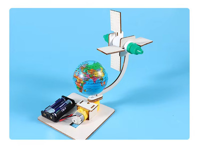 DIY Rotating Satellite Orbit Model STEM Science Space Station Toy for Kids