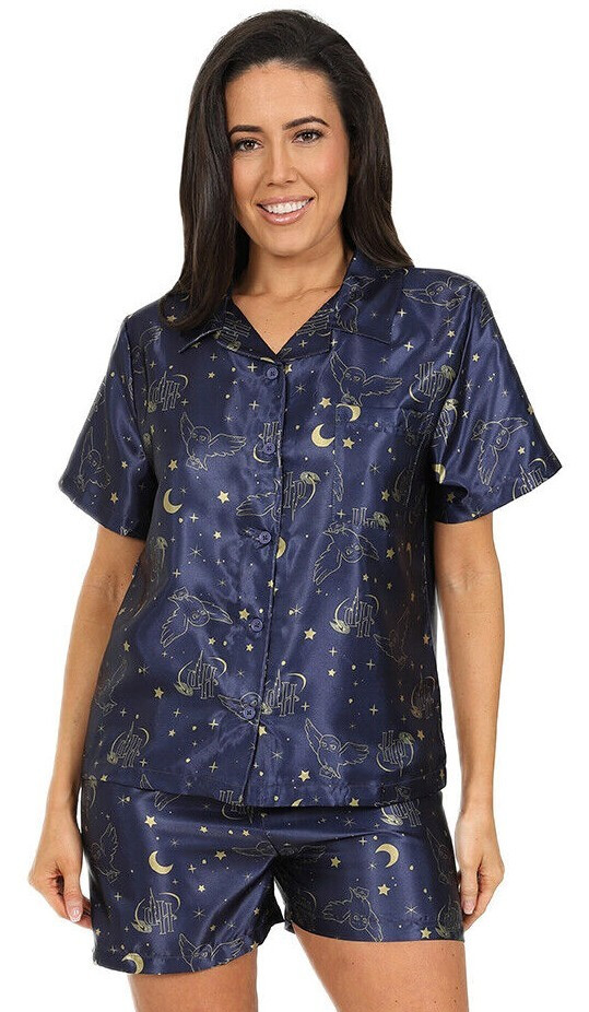 Juego de pijama corto de satén Harry Potter Hedwig para mujer