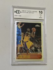 1996-97 Topps Chrome - Kobe Bryant #138 Rookie RC Lakers Beckett BCCG 10