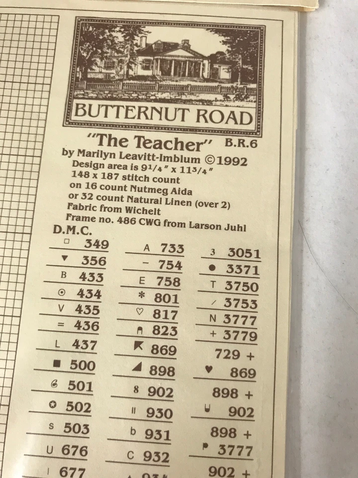 The Teacher tutor Butternut Road Cross stitch pattern 1992 books teaching - Image 3 of 4